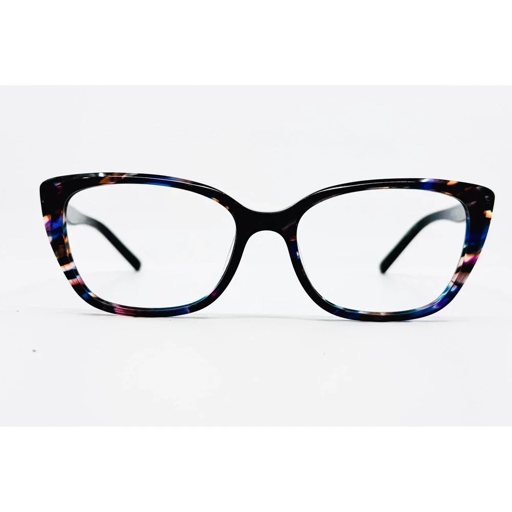Ellen Tracy Eyeglasses Womens Blue Multi Lombardia 51-16-135 Cat Eye Frames